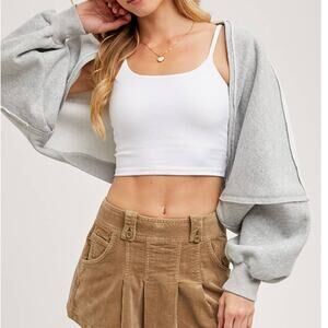 Cozy Fleece Lined Shrug Cardigan Open Front